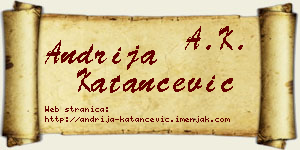 Andrija Katančević vizit kartica